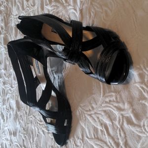 Open toe black dress heel